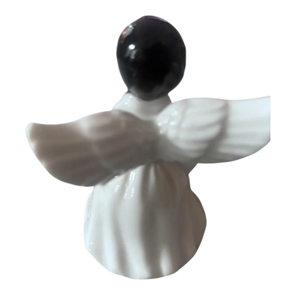 Vintage Black Little Girl Angel Bell Ceramic 1950s Sweet